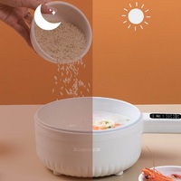 220V kuchenka elektryczna wielofunkcyjny All-In-One Pot dwuwarstwowe urządzenie do gotowania makaronu domowego non-stick Pot gorący kociołek narzędzie kuchenne 1.6L 5